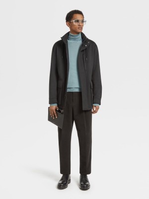 Black Zegna Oasi Cashmere Elements Vetta Overjacket | SQYAIXP-17