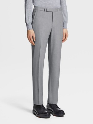 Light Grey Zegna High Performance Wool Pants | IUGNQOA-62