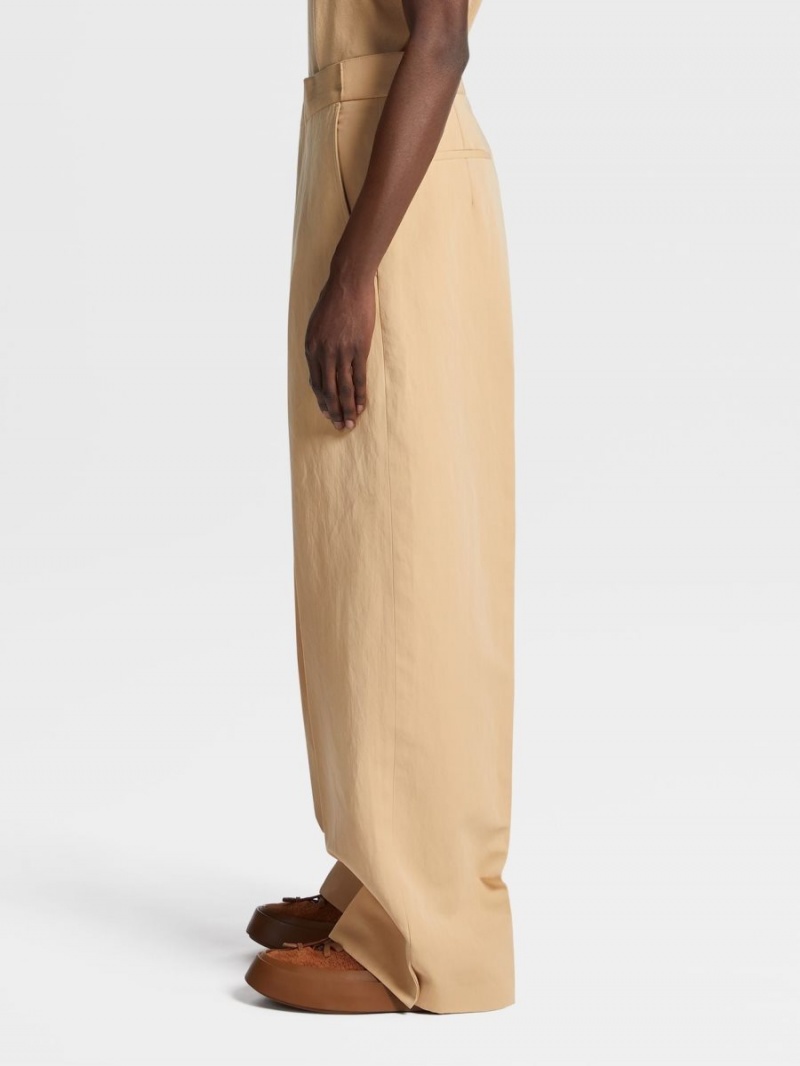 Beige Zegna Pure Wool Workwear Pants | LJSBRCP-09