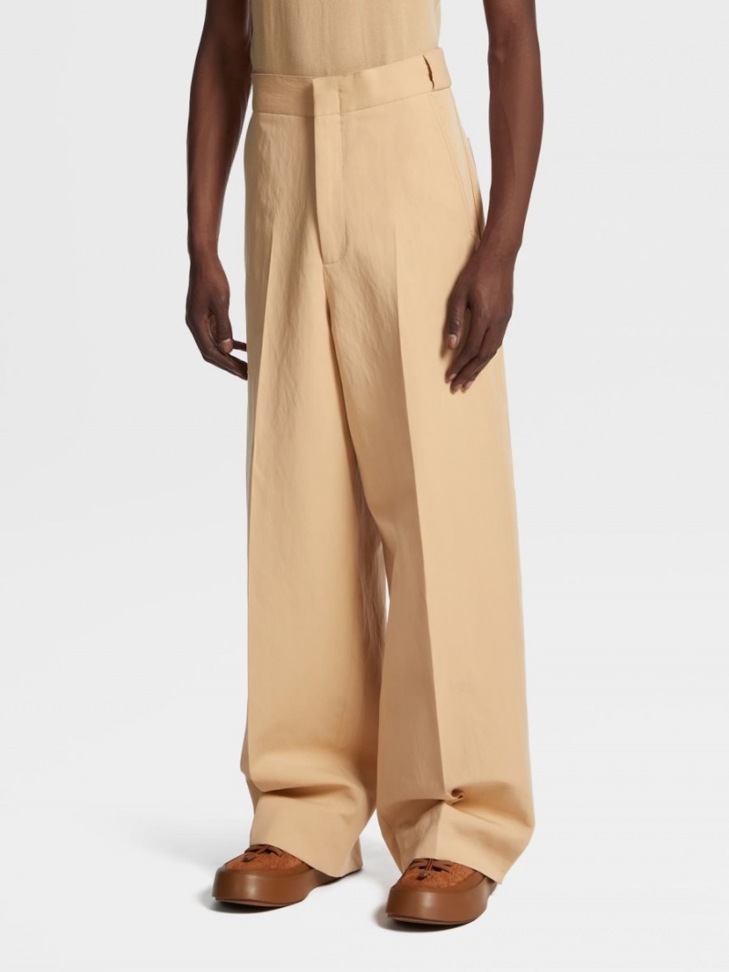 Beige Zegna Pure Wool Workwear Pants | LJSBRCP-09