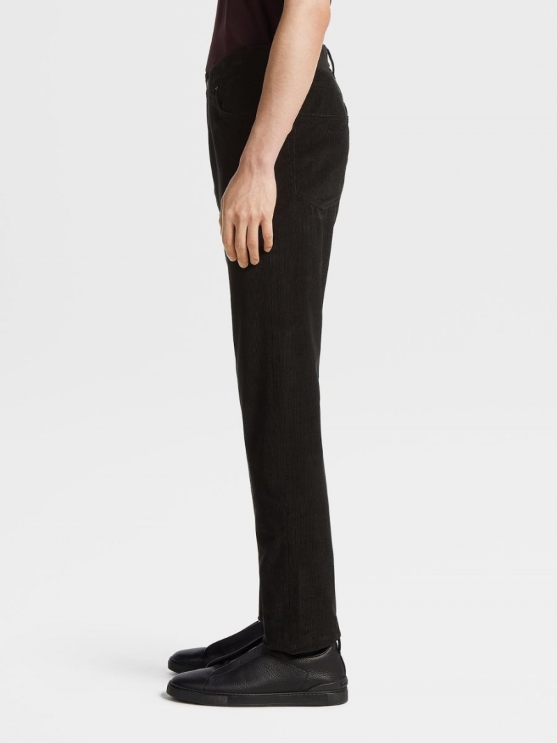 Black Zegna Cashco Roccia Pants | VJISZAN-47