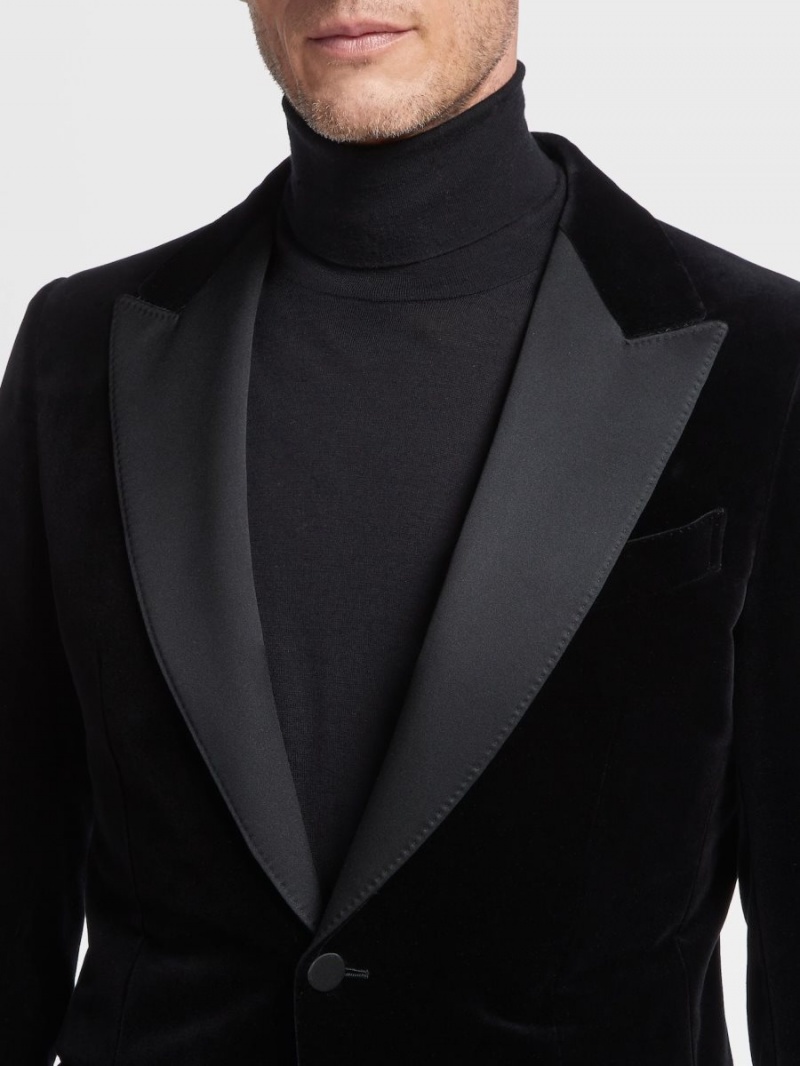 Black Zegna Cotton Evening Jacket | MJLKVBC-47