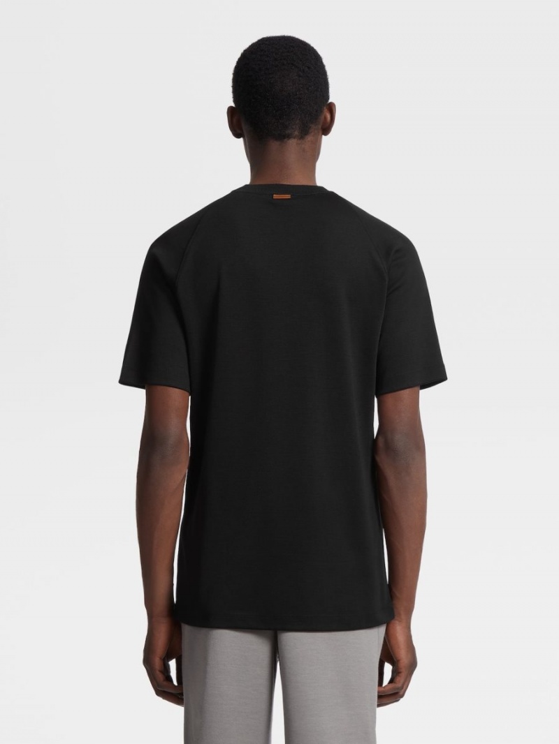 Black Zegna High Performance Wool T-shirt | WVRQNGB-45