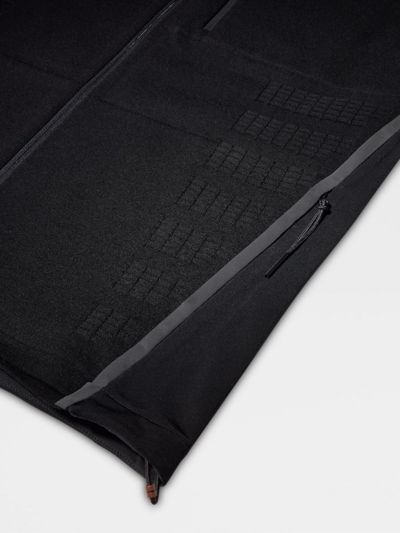 Black Zegna Technical Fabric Full Zip Hooded Vest | VDABUXQ-93