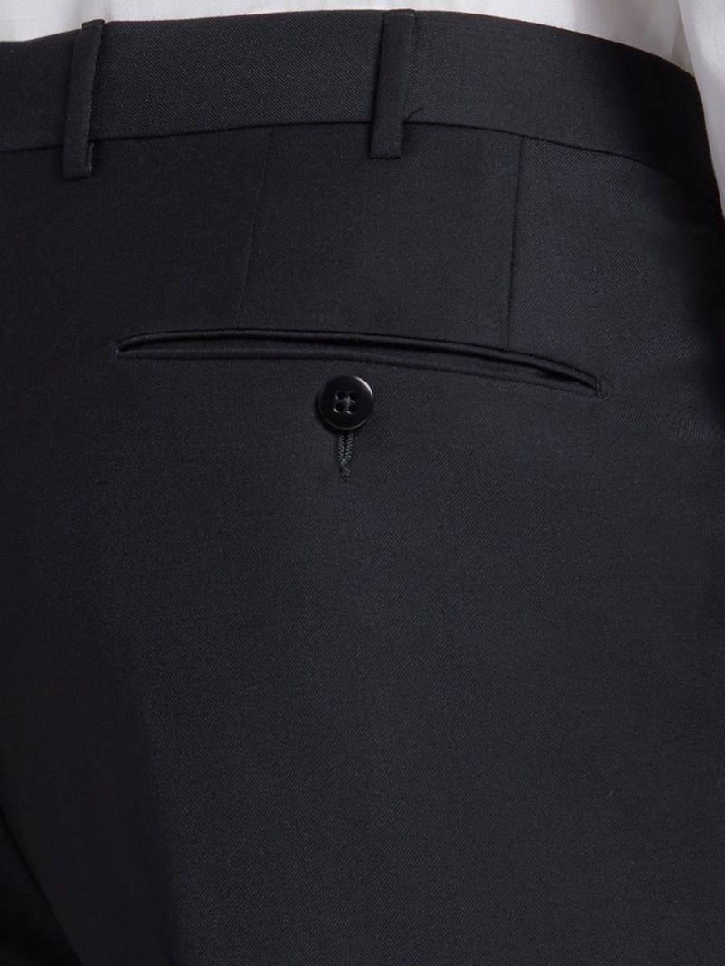 Black Zegna Trofeo Wool Trousers | QINFLJU-45
