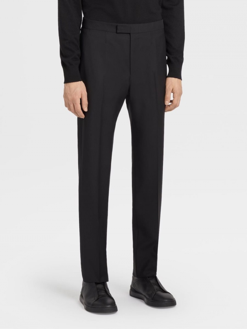 Black Zegna Wool And Mohair Tailoring Pants | GPSWOLJ-23