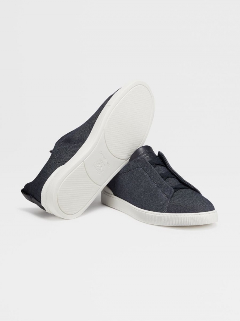Blue Zegna #usetheexisting Denim Triple Stitch Sneakers | DRGVXIT-02