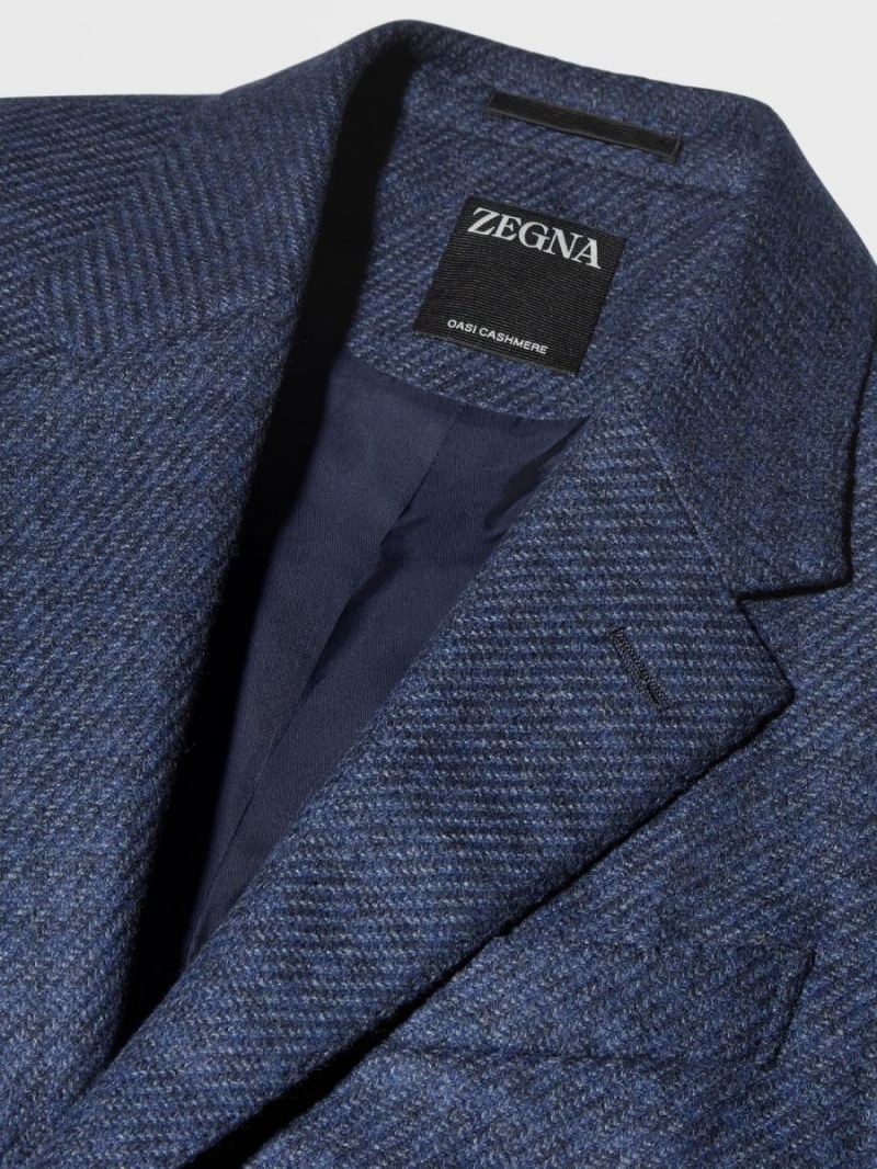 Blue / Dark Blue Zegna Oasi Cashmere Jacket | BNDCQMV-07
