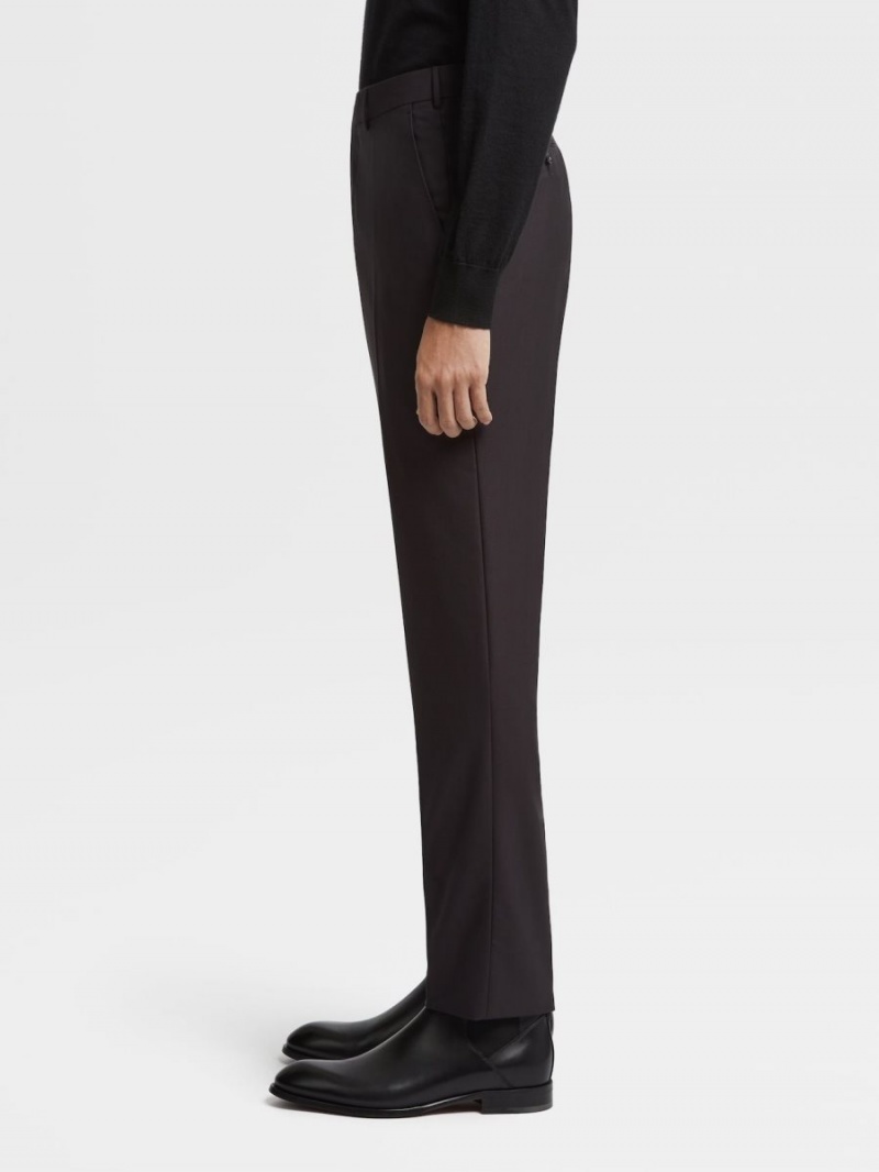 Dark Brown Zegna 15milmil15 Wool Pants | PDVJUEX-43
