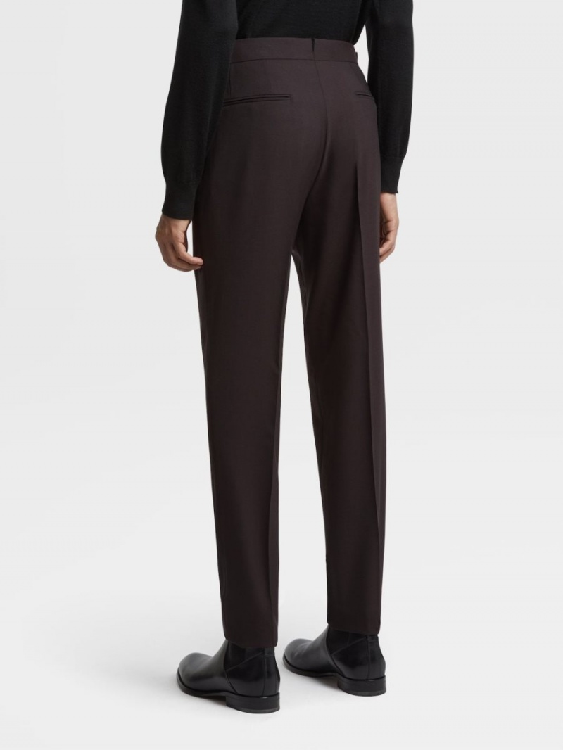 Dark Burgundy Zegna High Performance Wool Pants | RXGHBQV-57