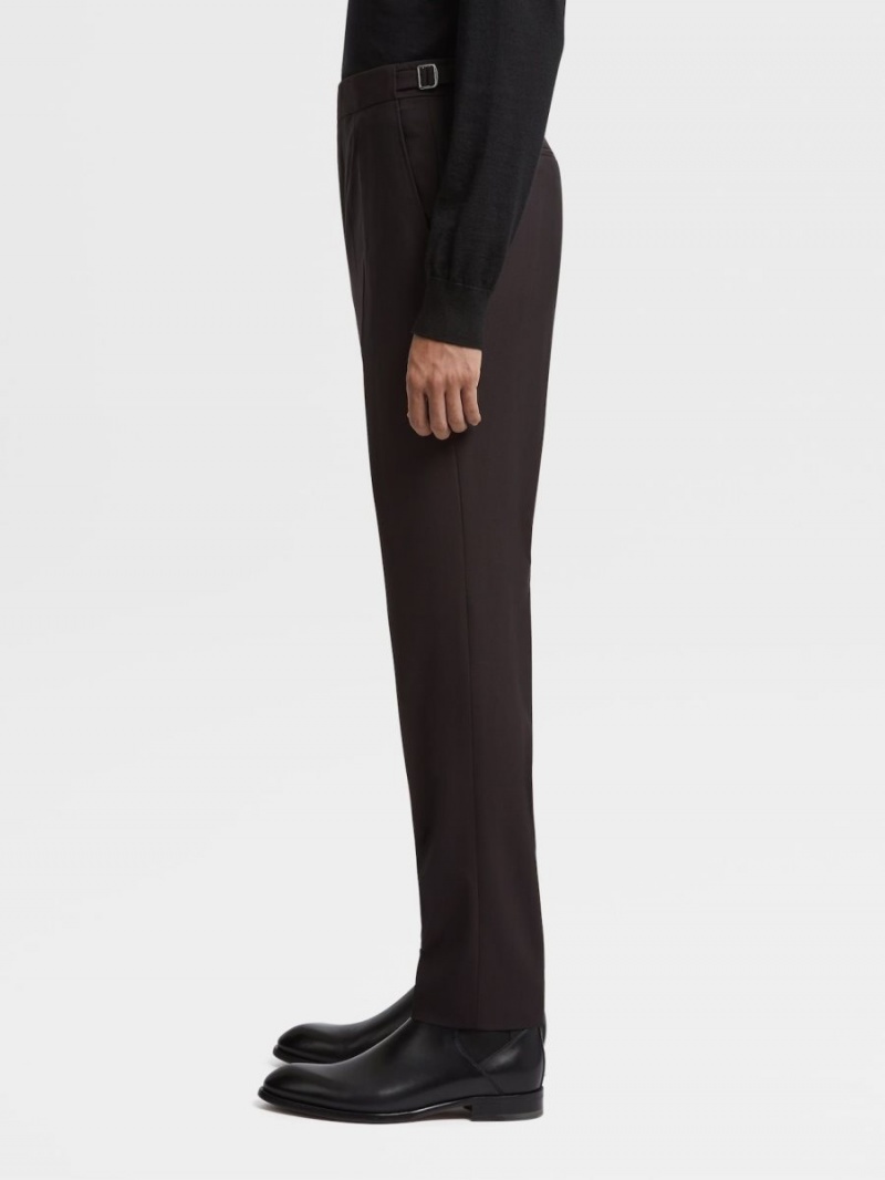 Dark Burgundy Zegna High Performance Wool Pants | RXGHBQV-57