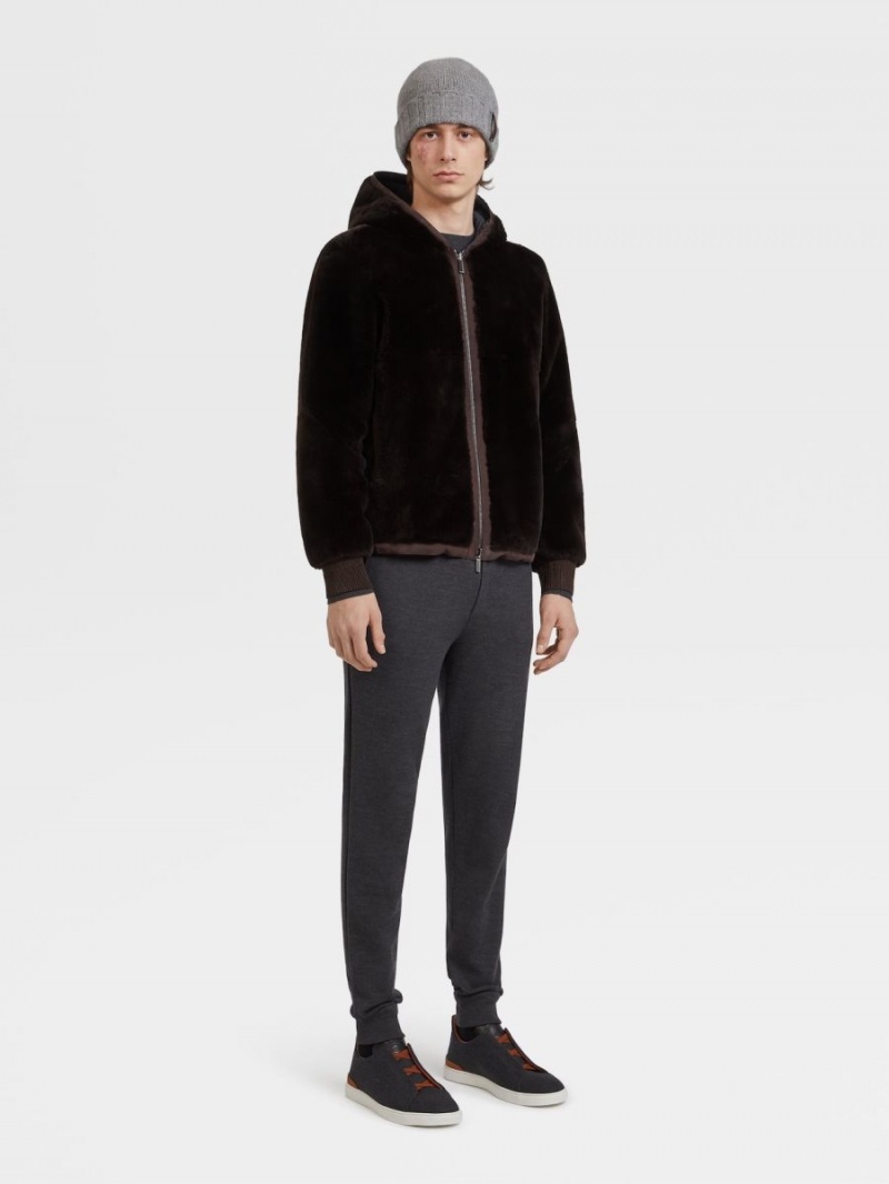 Dark Grey Zegna 12milmil12 Wool Crewneck | HNYPZLA-36