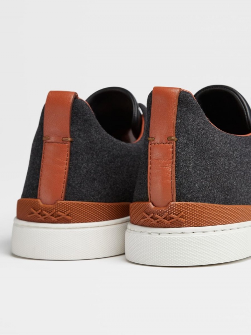 Dark Grey Zegna 14milmil14 Wool #usetheexisting Triple Stitch Sneaker | TNQSOYL-36