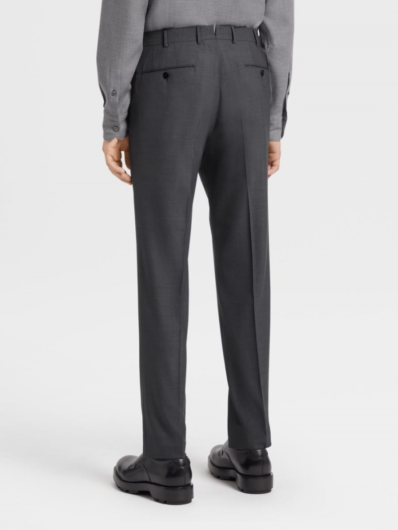 Dark Grey Zegna High Performance Wool Pants | JRSXQAI-28