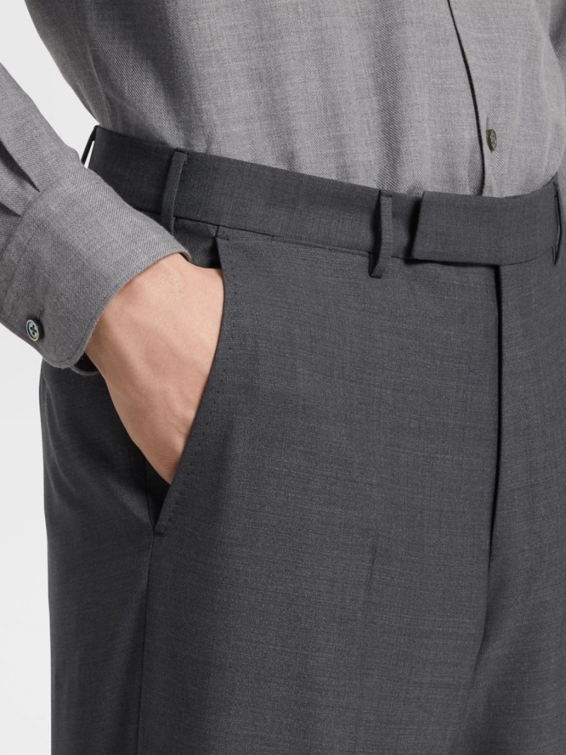 Dark Grey Zegna High Performance Wool Pants | JRSXQAI-28