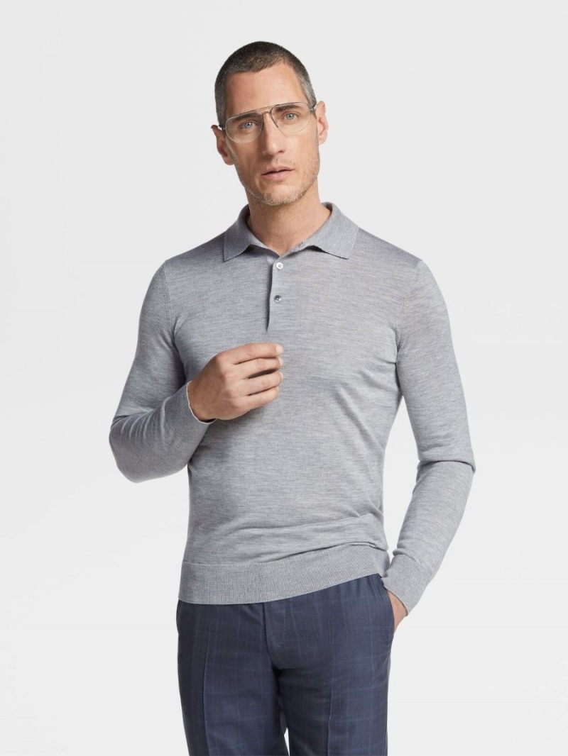 Grey Zegna Cashseta Polo Shirt | YSTAVPH-67