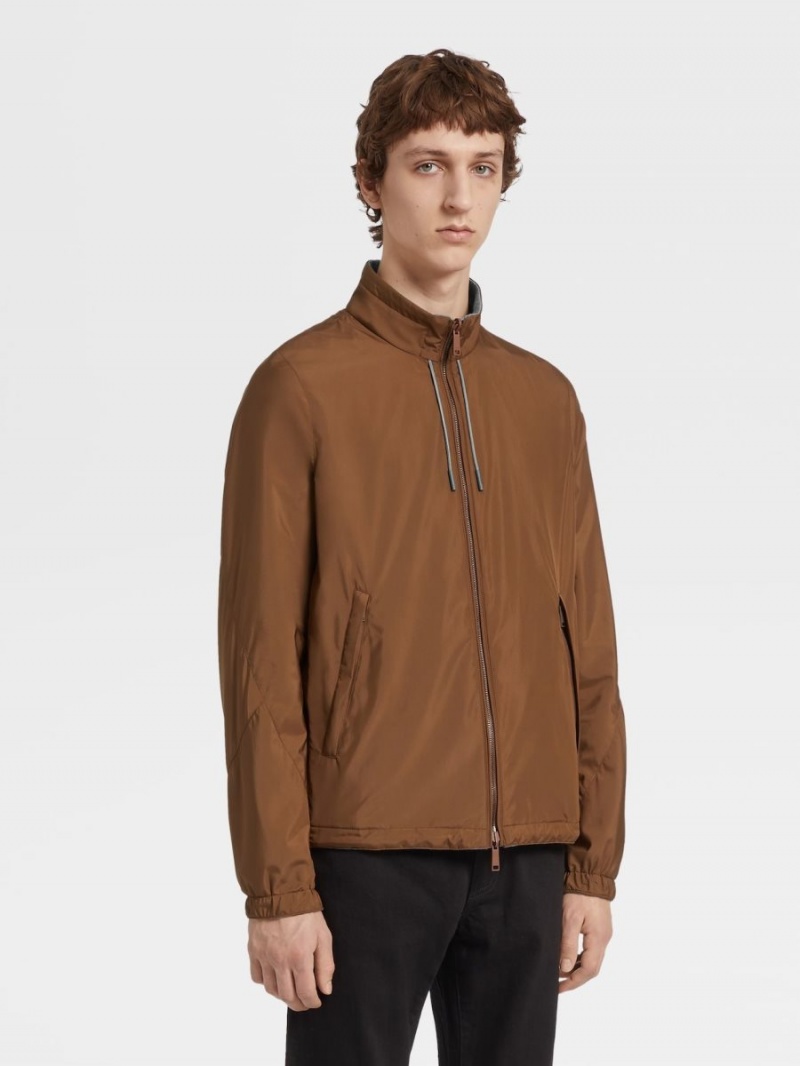 Grey Zegna Nylon Reversible Blouson | NWSFEBG-14
