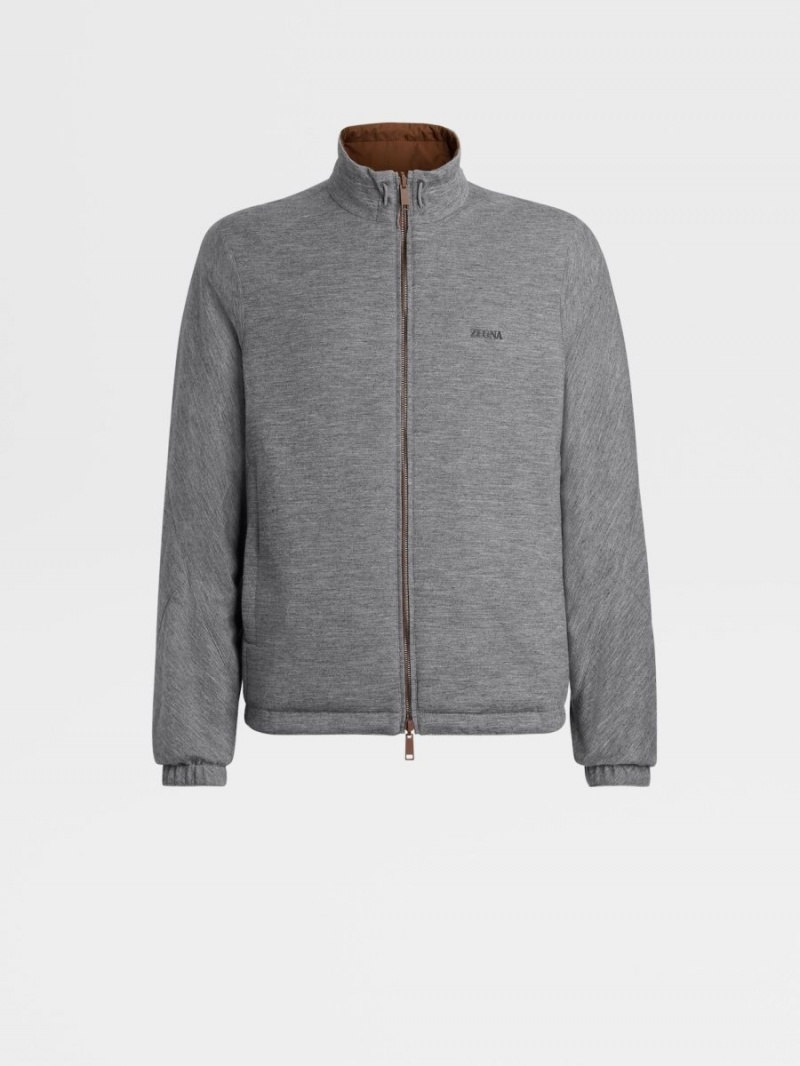 Grey Zegna Nylon Reversible Blouson | NWSFEBG-14