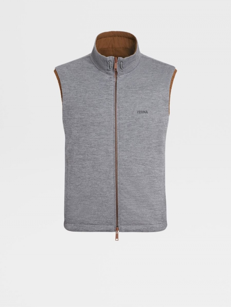 Grey Zegna Nylon Reversible Vest | JIQODHW-70