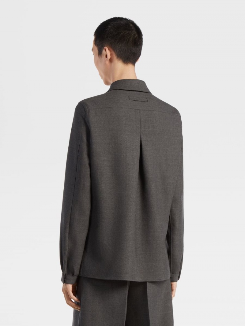 Grey Zegna Wool Shirt | XUBQSRT-32