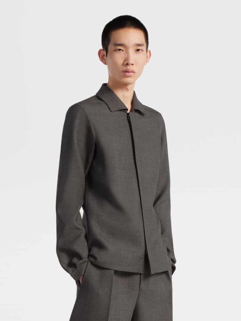 Grey Zegna Wool Shirt | XUBQSRT-32