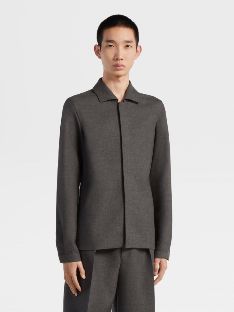 Grey Zegna Wool Shirt | XUBQSRT-32