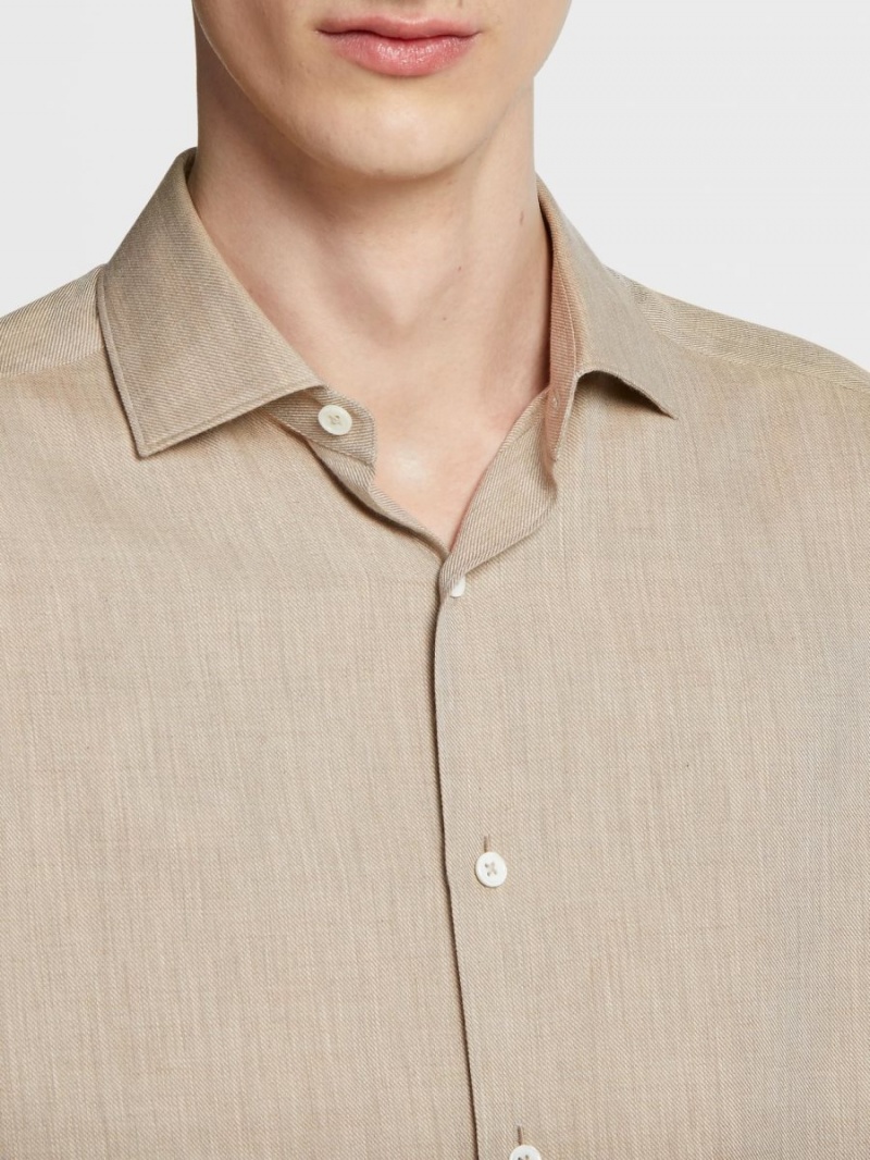 Light Beige Zegna Cashco Shirt | EVAWRND-29