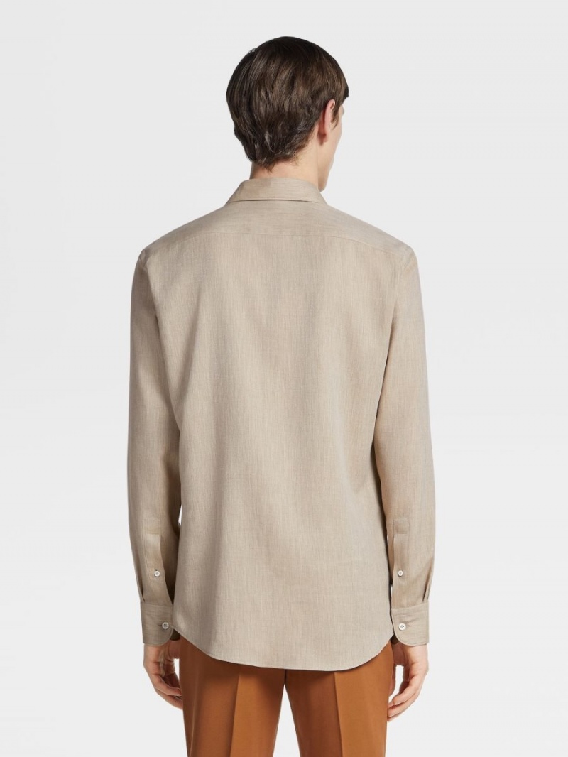Light Beige Zegna Cashco Shirt | EVAWRND-29