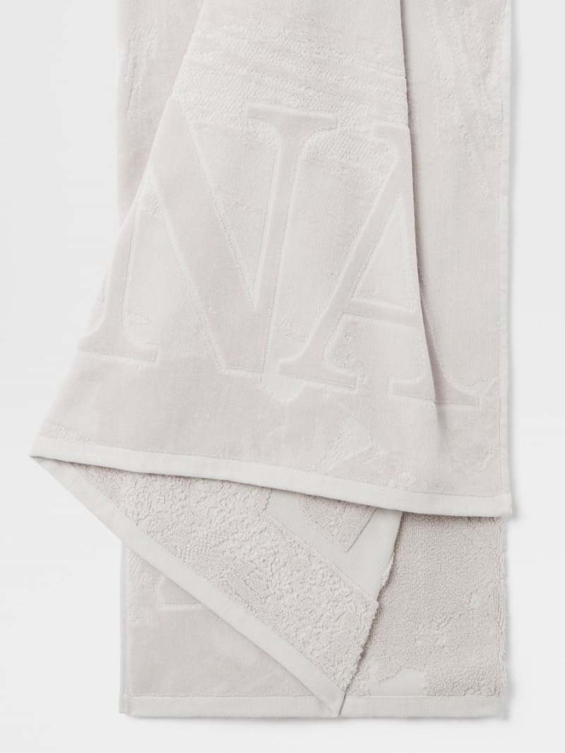 Light Beige Zegna Logo Beach Towel | AWLMFZK-53