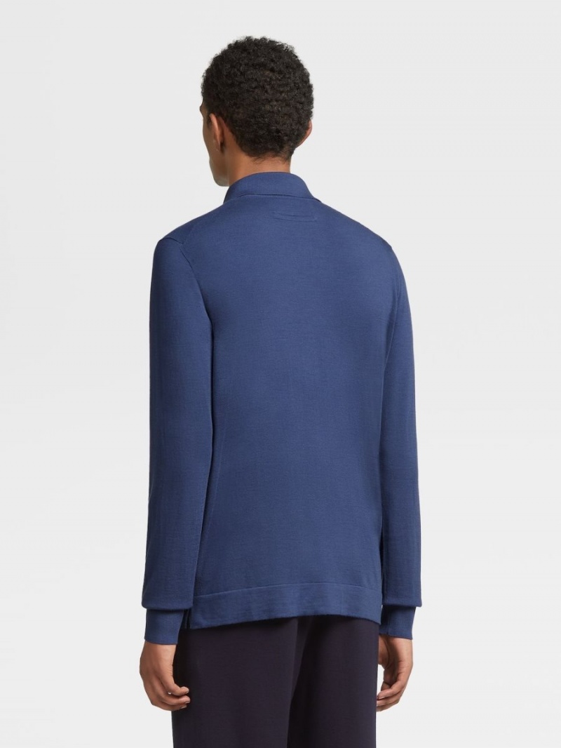Light Blue Zegna 12milmil12 Wool Polo Shirt | EMCWLAX-72