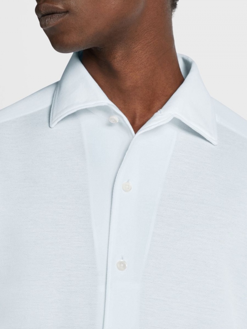 Light Blue Zegna Cotton Shirt | KAXZJHY-38