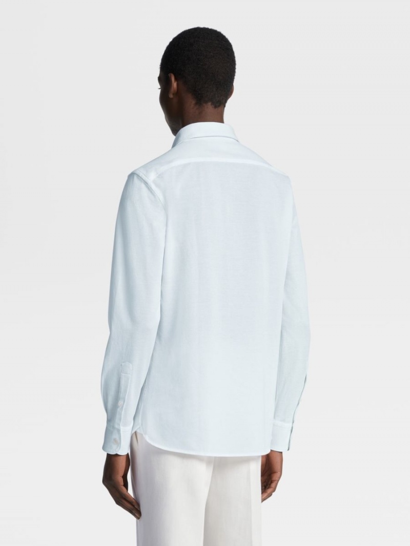 Light Blue Zegna Cotton Shirt | KAXZJHY-38