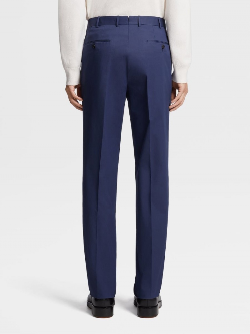 Light Blue Zegna Ligh Premium Cotton Pants | VMHQRFU-08