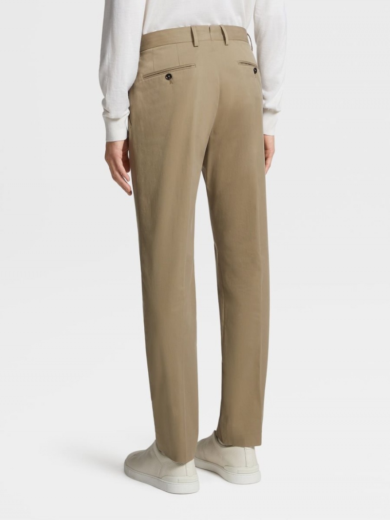 Light Brown Zegna Cotton Pants | UJWLITE-24