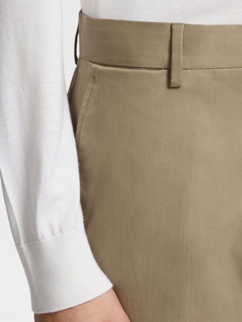 Light Brown Zegna Cotton Pants | UJWLITE-24