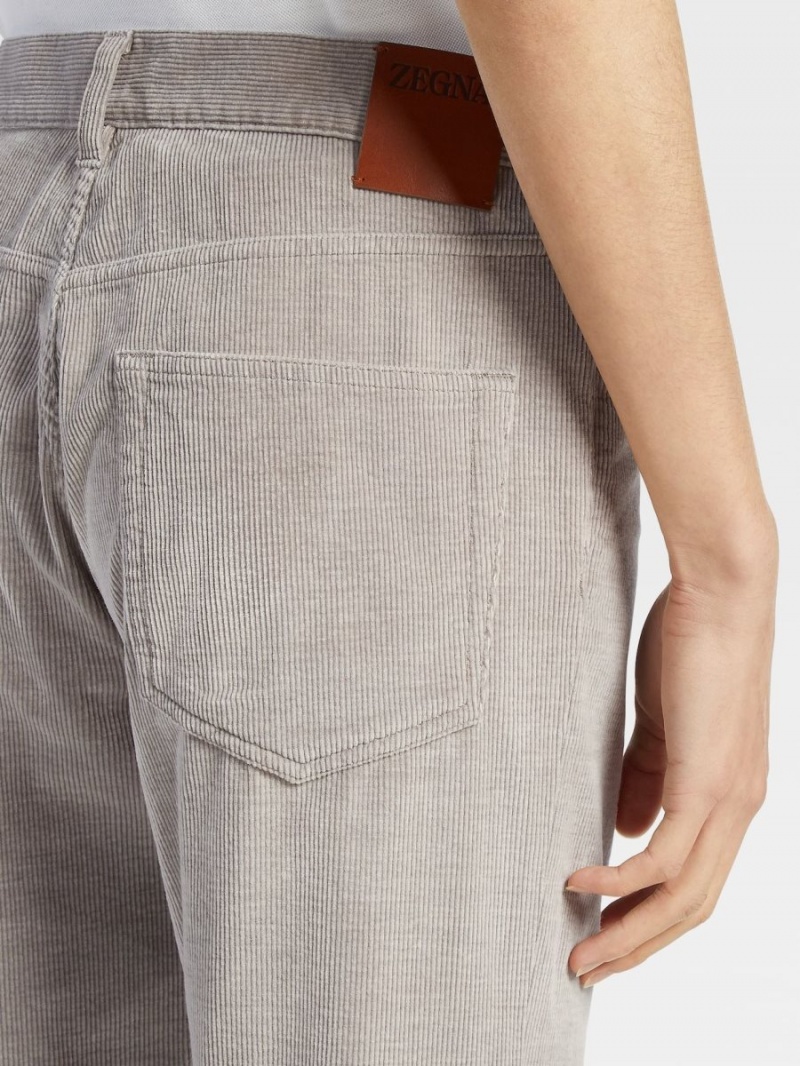 Light Grey Brown Zegna Cashco Roccia Pants | QNGUJXM-50