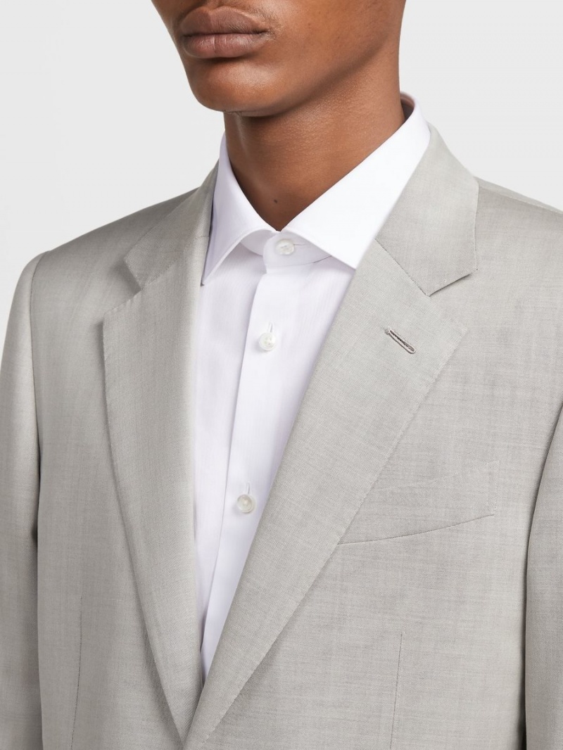 Light Grey Brown Zegna Centoventimila Wool Suit | RTOGZBW-42