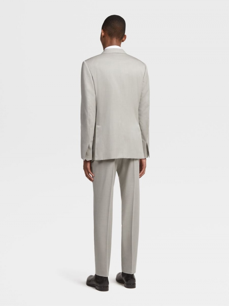 Light Grey Brown Zegna Centoventimila Wool Suit | RTOGZBW-42