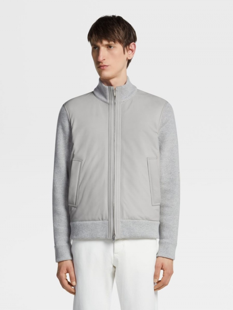 Light Grey Zegna Cashmere And Nubuck Blouson | LCURKOP-68