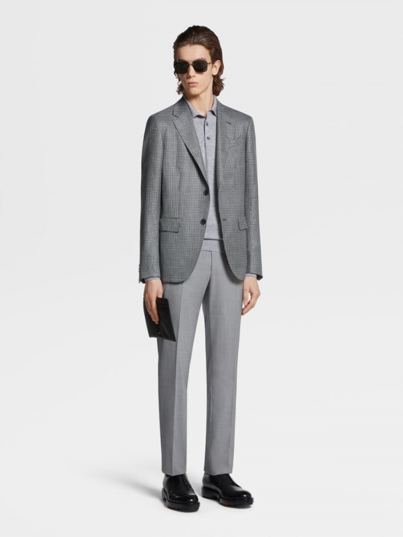 Light Grey Zegna High Performance Wool Pants | IUGNQOA-62