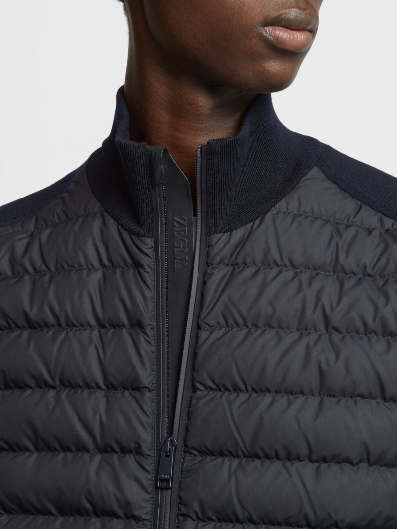 Navy Blue Zegna High Performance Wool Vest | TXVQRHN-28