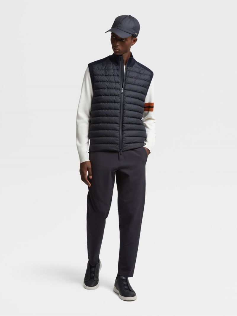 Navy Blue Zegna High Performance Wool Vest | TXVQRHN-28