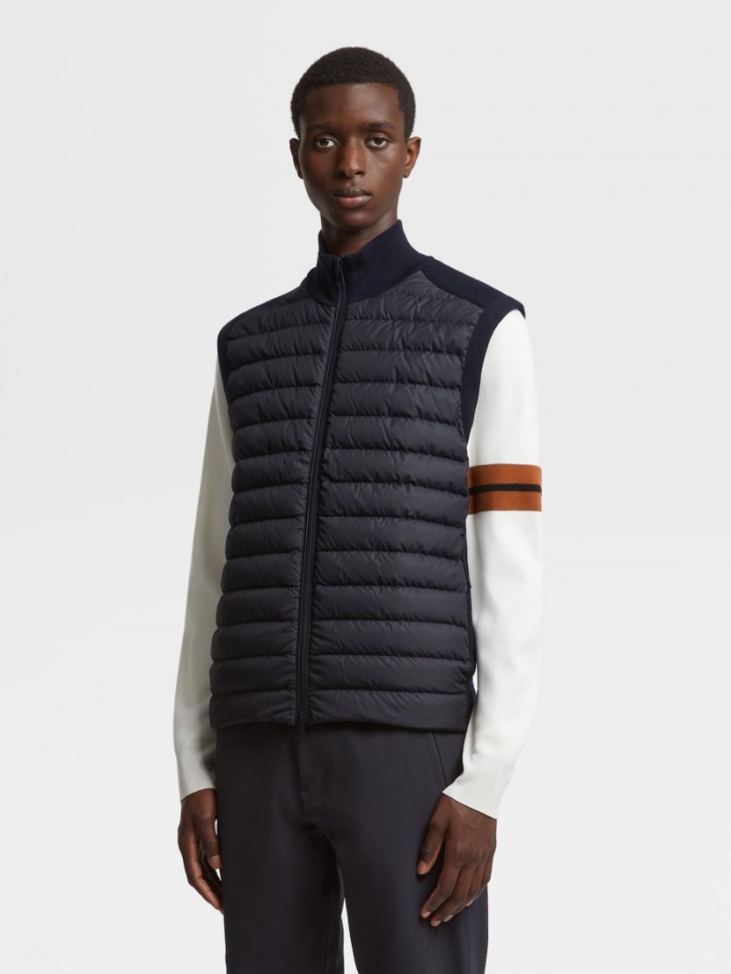 Navy Blue Zegna High Performance Wool Vest | TXVQRHN-28
