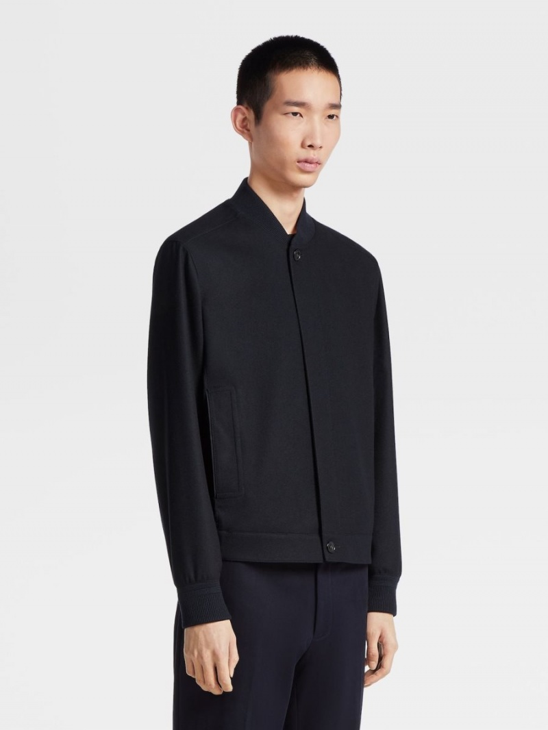 Navy Blue Zegna Oasi Cashmere Elements Bomber | PIQYGJT-64