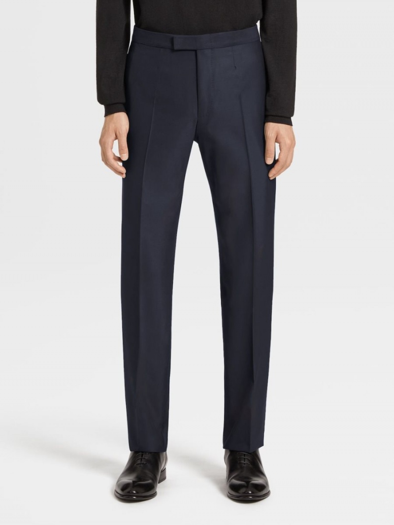 Navy Blue Zegna Trofeo 600 Tailoring Evening Suit | XMDFPNS-42