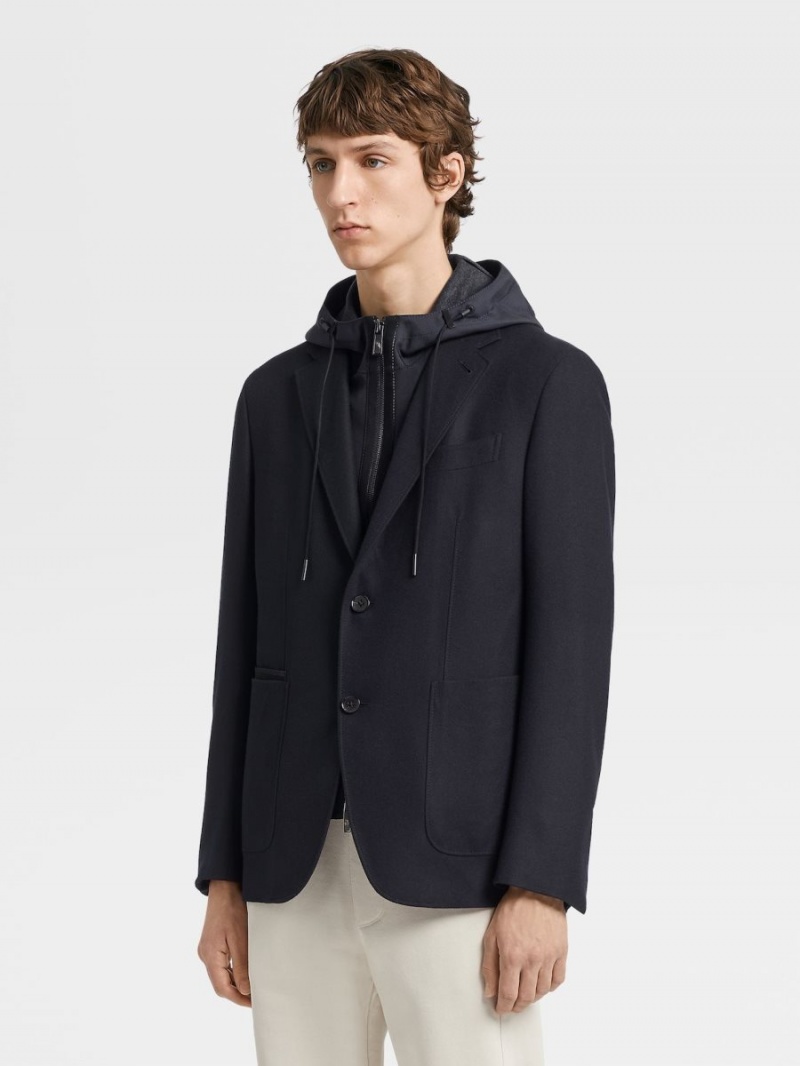 Navy Blue Zegna Trofeo Cashmere Blazer | TEDVROI-37