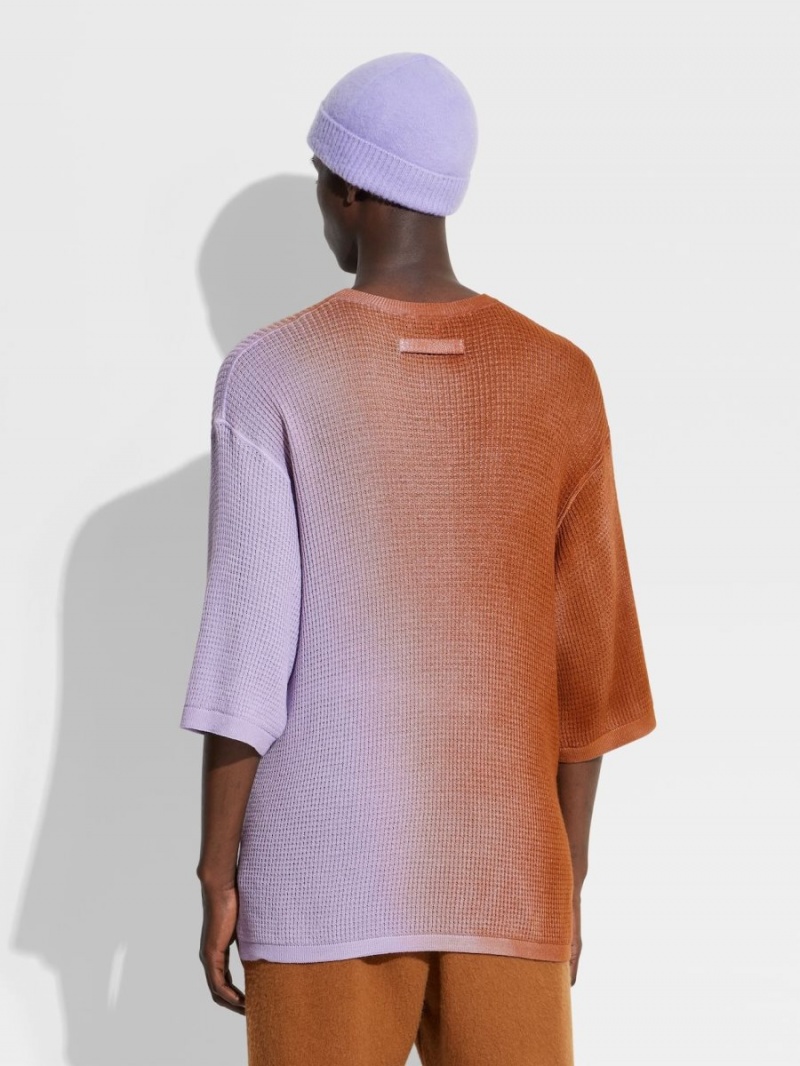 Purple Zegna The Elder Statesman Cotton And Cashmere T-shirt | RBNVDKY-56