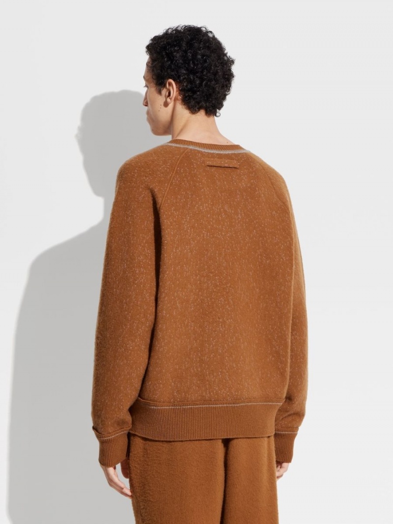 Purple Zegna The Elder Statesman Oasi Cashmere Crewneck | EWDAFYT-51