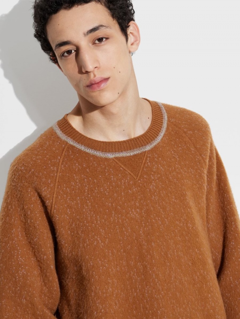 Purple Zegna The Elder Statesman Oasi Cashmere Crewneck | EWDAFYT-51
