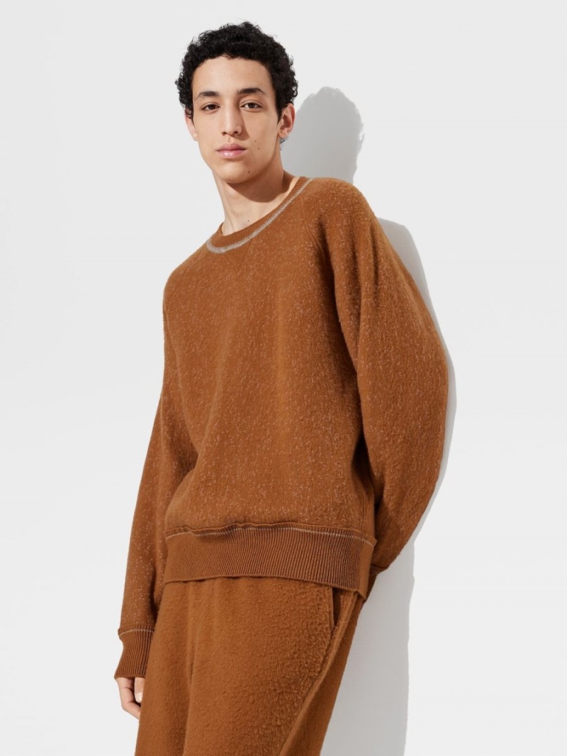 Purple Zegna The Elder Statesman Oasi Cashmere Crewneck | EWDAFYT-51